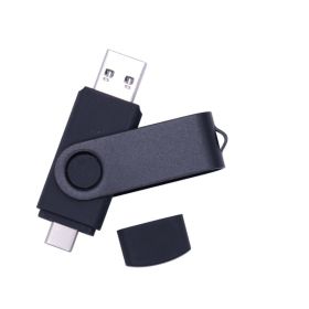 Type-C two in one USB flash drive black 16g dual-purpose USB flash drive for computer and mobile phone rotating creative USB2.0