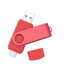 Type-c Two-in-One USB Flash Drive Red 32G Computer Mobile Phone Dual-Use USB Flash Drive Rotating Creative USB 2.0 Business USB