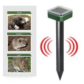 4 pcs Solar Powered Repellent Ultrasonic Outdoor Lawn Garden Snake Rodent Repeller; mouse repeller (size: square)