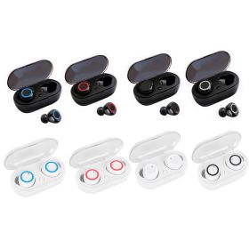 Y50 Bluetooth Headset TWS2 Bluetooth Headset Mini Portable with Wireless Bluetooth Headset 5.0 Touch Touch (Colour: Opp bag black blue)