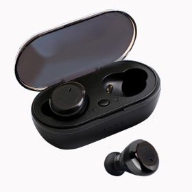 Y50 Bluetooth Headset TWS2 Bluetooth Headset Mini Portable with Wireless Bluetooth Headset 5.0 Touch Touch (Colour: Black color box packaging)