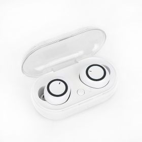 Y50 Bluetooth Headset TWS2 Bluetooth Headset Mini Portable with Wireless Bluetooth Headset 5.0 Touch Touch (Colour: White black color box packaging)