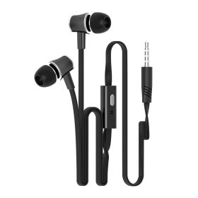 Earphone 3.5mm Wired Headset Earbuds Earphones Sport Headset with MIC for iPhone Xiaomi Earphone Fone De Ouvido for Meizu Huawei (Color: Black)