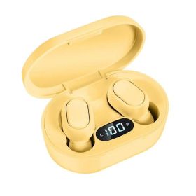 E7S Wireless Headphones 5.0 Bluetooth Earphones HIFI Lossless Sound Headsets Sport Mini TWS Earbuds For Smartphones (Color: Yellow)