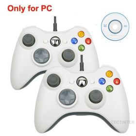 USB Wired Vibration Gamepad Joystick For PC Controller For Windows 7 / 8 / 10 Not for Xbox 360 Joypad with high quality (Color: 2 Pcs USB White)