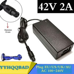 42V 2A Universal Battery Charger; 100-240VAC Power Supply for Self Balancing Scooter hoverboard charger UK/EU/US/AU Plug (Socket Standard: AU)