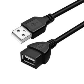 USB 2.0 Cable Extension Cable 0.6m/1m/1.5m Wired Data Transmission Line Ultra-High-Speed Display Projector Data Extension Cable (Color: Black)