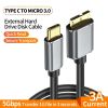 Inasmile USB C 3.0 Cable Type-C to USB 3.0 Micro B Cable Connector 5Gbps External Hard Drive Disk Cable for Hard Drive Compute