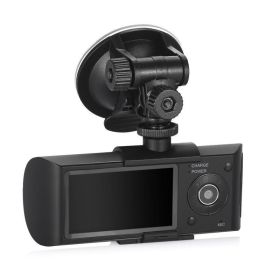 R300 1080P HD Car DVR Camera Dual Lens GPS Camera Dash Cam Rear View Video Recorder DashCam Car DVRs built in 32GB (Color: Black)