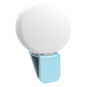 Selfie Ring Light; Portable Clip-on Selfie Fill Light; Battery Operated LED Fill Light For Mobile Phone (Color: 1 Pack Of Blue)