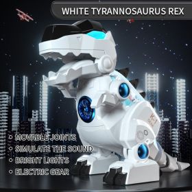 Electric Kids Toy Walking Dinosaur Simulation Tyrannosaurus Jurassic Hand-operated Animal Model Ankylosaur (Color: White Tyrannosaurus Rex)