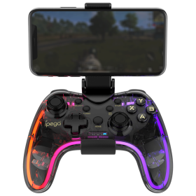 Wireless Controller For PS4 PS3 Switch PC IOS Android Steam (Color: Transparent Black)