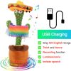 Bluetooth Dancing Cactus Repeat What You Said Usb Charging Voice Record Toy Speaker Talking Plushie Stuffed Toys for Kids Gift