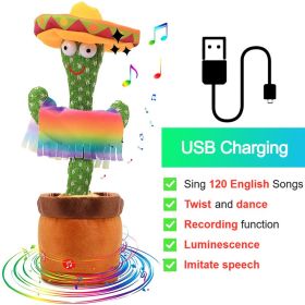 Bluetooth Dancing Cactus Repeat What You Said Usb Charging Voice Record Toy Speaker Talking Plushie Stuffed Toys for Kids Gift (Color: Charge MX)