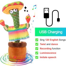 Bluetooth Dancing Cactus Repeat What You Said Usb Charging Voice Record Toy Speaker Talking Plushie Stuffed Toys for Kids Gift (Color: Charge Hammer)