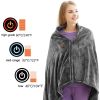 USB Winter Cold Protection Body Warm Shawl Warmer Heated Electric Heated Plush Blanket Flannel Heated Shawl Outdoor Office Home