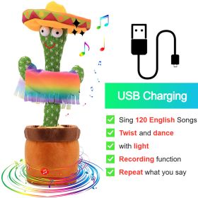 Dancing Cactus Toy Repeat What You Said 60/120 Songs Bluetooth Cactus Twisting The Body With Music Plant Kids Plush Stuffed Toys (Color: Charge MX)