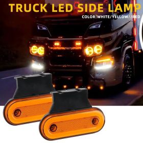 1x 12V 24V Led Side Marker Light with Bracket Truck Clearance Lamp Tail Light Trailer Tractor Lorry Warning Parking Lamp (Emitting Color: Yellow)