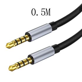 3.5mm male to male nylon braided audio cable AUX car phone computer car audio headphone connecting cable audio cable (Color: Black)