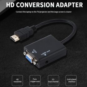 HDMI Male to Female VGA Computer Player Advertising Set-Top Box to TV Projector Monitor Adapter (Color: The nose bare metal machine  Pearlescent bag)