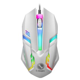 Limei S1 E-Sports LED Luminous Backlit Wired Mouse USB Wired For Desktop Laptop Mute Office Computer Gaming Mouse (Color: White)