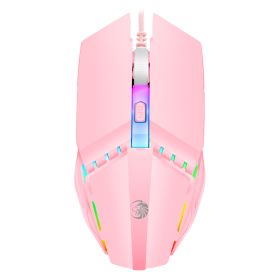 F11 New office mouse usb wired gaming mouse for computer Sport Flexible price office wired usb mouse (Color: Pink)