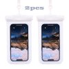 2pcs IPX8 Waterproof Phone Bag; Touchscreen Phone Pouch 7.6 Inch For Swim Sports Outdoor