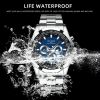 2023 Luxury Mens Sports Watches Fashion Men Business Stainless Steel Waterproof Quartz Wrist Watch Luminous Clock montre homme