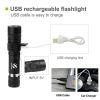 Ultra Bright LED Flashlight With T6 LED lamp beads Waterproof Torch Zoomable 4 lighting modes Multi-function USB charging