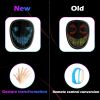 Bluetooth RGB Light Up LED Mask Face-Changing Glowing Mask App Control Mask Halloween Festival Carnival Party Childen Decor Gift