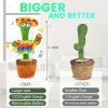 Bluetooth Dancing Cactus Repeat What You Said Usb Charging Voice Record Toy Speaker Talking Plushie Stuffed Toys for Kids Gift