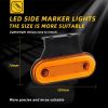 1x 12V 24V Led Side Marker Light with Bracket Truck Clearance Lamp Tail Light Trailer Tractor Lorry Warning Parking Lamp