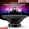 5 Core 10 Inch Subwoofer Speaker • 750W Peak • 8 Ohm Replacement DJ Pro Audio Bass Sub Woofer • w 1.25" Voice Coil • 23 Oz Magnet- WF 10120 8OHM