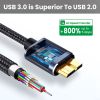 Inasmile USB C 3.0 Cable Type-C to USB 3.0 Micro B Cable Connector 5Gbps External Hard Drive Disk Cable for Hard Drive Compute