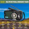 3600mAh Emergency Crank &NOAA Weather Radio; Hand Crank/Solar/USB Charging; Portable Radio With (AM FM /WB); Radio With Other Function For BT Speaker